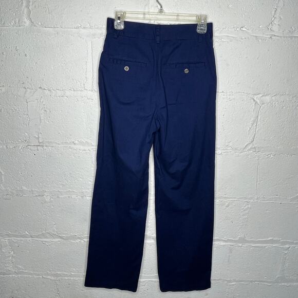 TNA Aritzia Women's Navy Blue High Rise Wide Leg Crawford Trouser Pants Size 2 - Picture 4 of 10